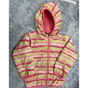 Columbia Little Girl Toddler Pink & Green Zipper Jacket with Hood, Size 3T